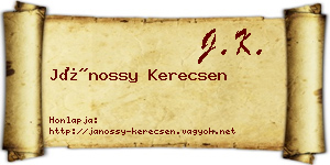 Jánossy Kerecsen névjegykártya